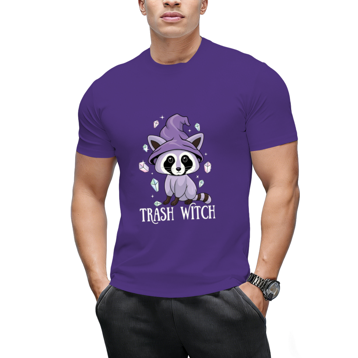 Trash Witch Raccoon Pastel Goth Graphic T-Shirt