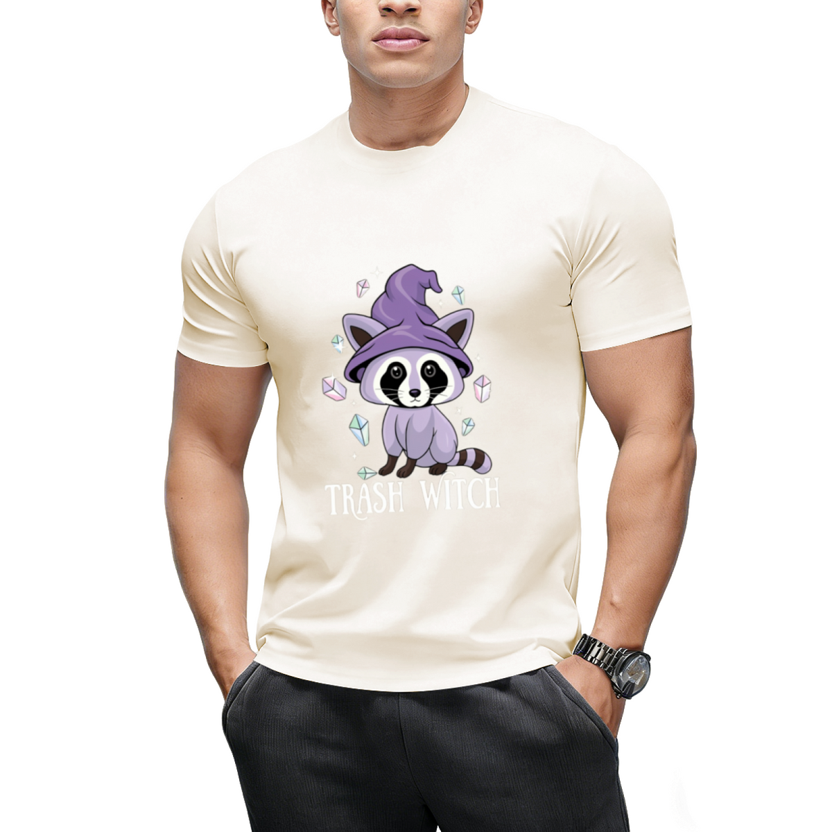 Trash Witch Raccoon Pastel Goth Graphic T-Shirt