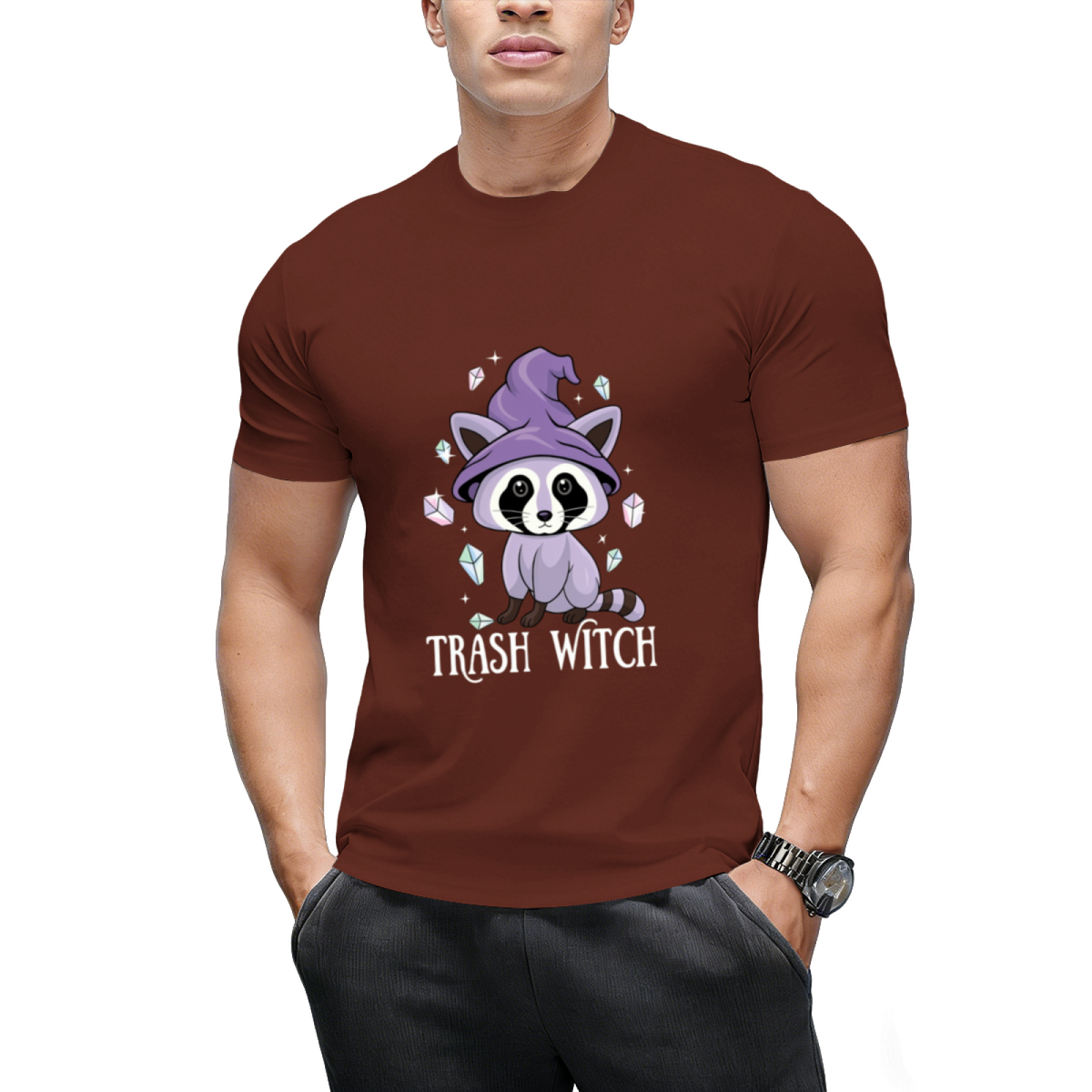 Trash Witch Raccoon Pastel Goth Graphic T-Shirt