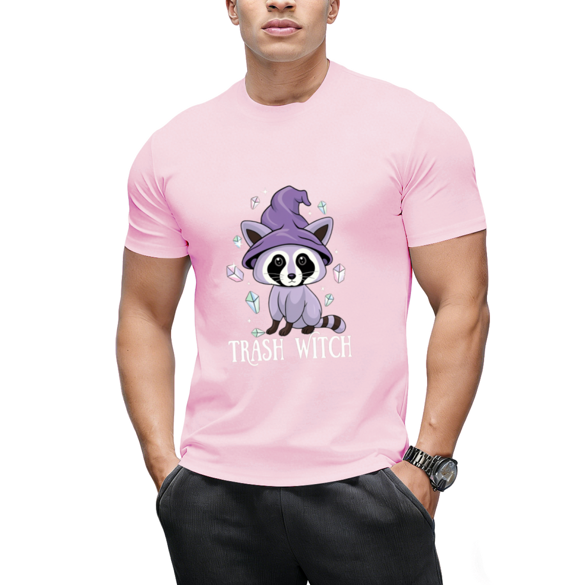 Trash Witch Raccoon Pastel Goth Graphic T-Shirt