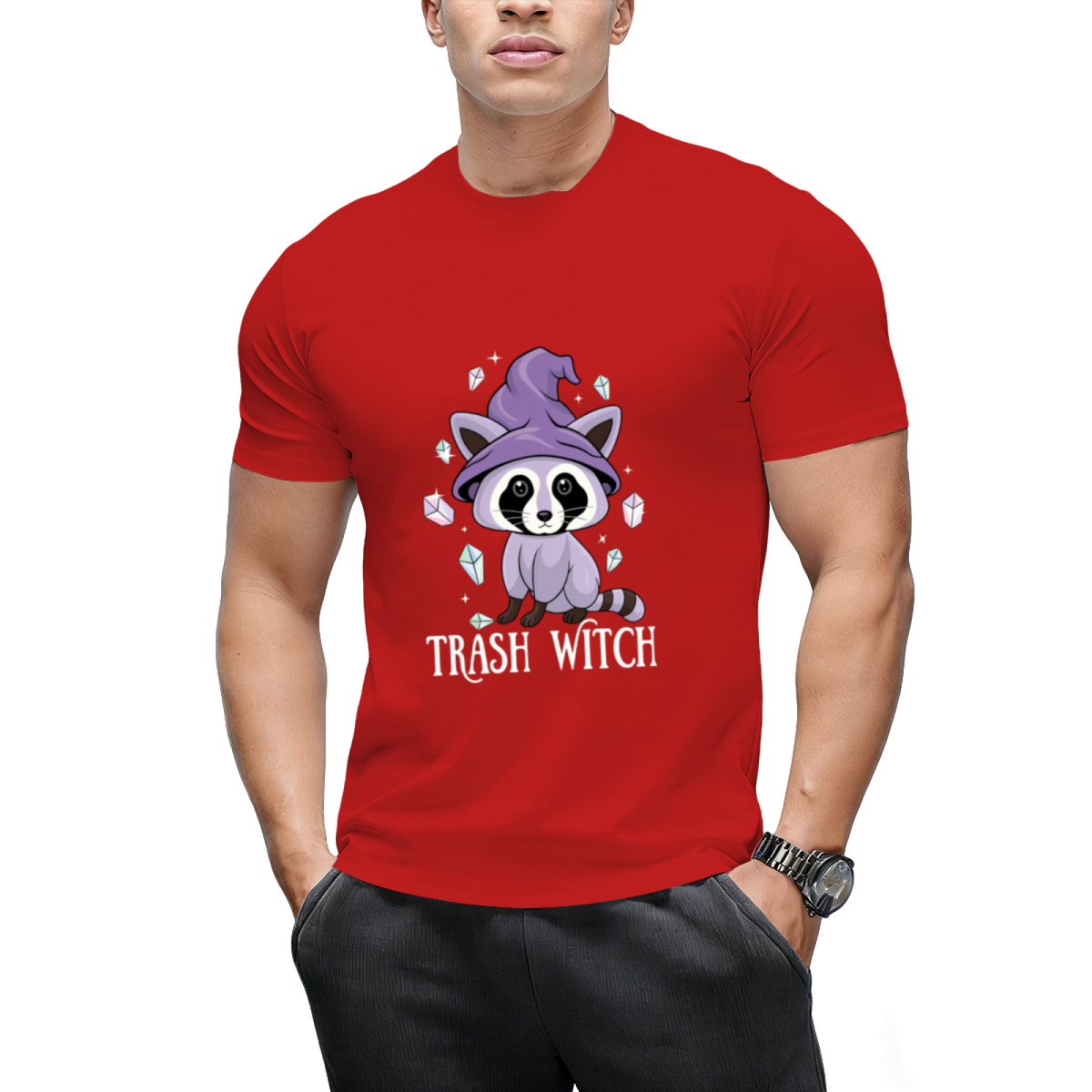 Trash Witch Raccoon Pastel Goth Graphic T-Shirt