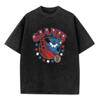 Product image of a washed graphic T-shirt featuring Grateful Dead bear and bridge artwork