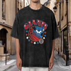 Product image of a washed graphic T-shirt featuring Grateful Dead bear and bridge artwork