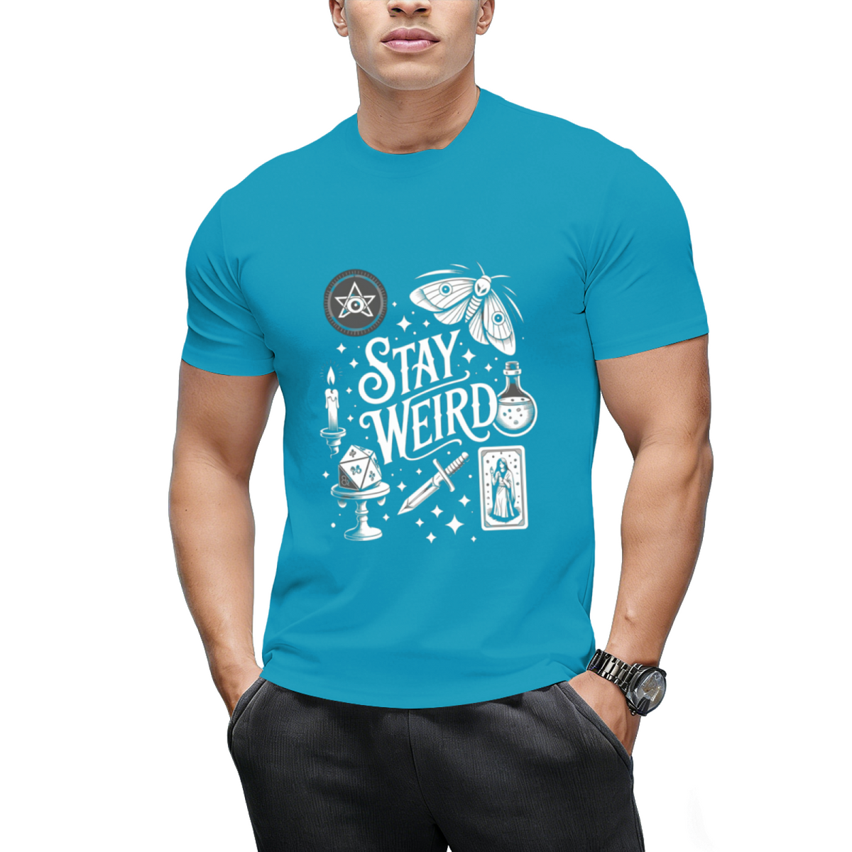 Stay Weird Witchy Vibes Halloween Graphic T-Shirt