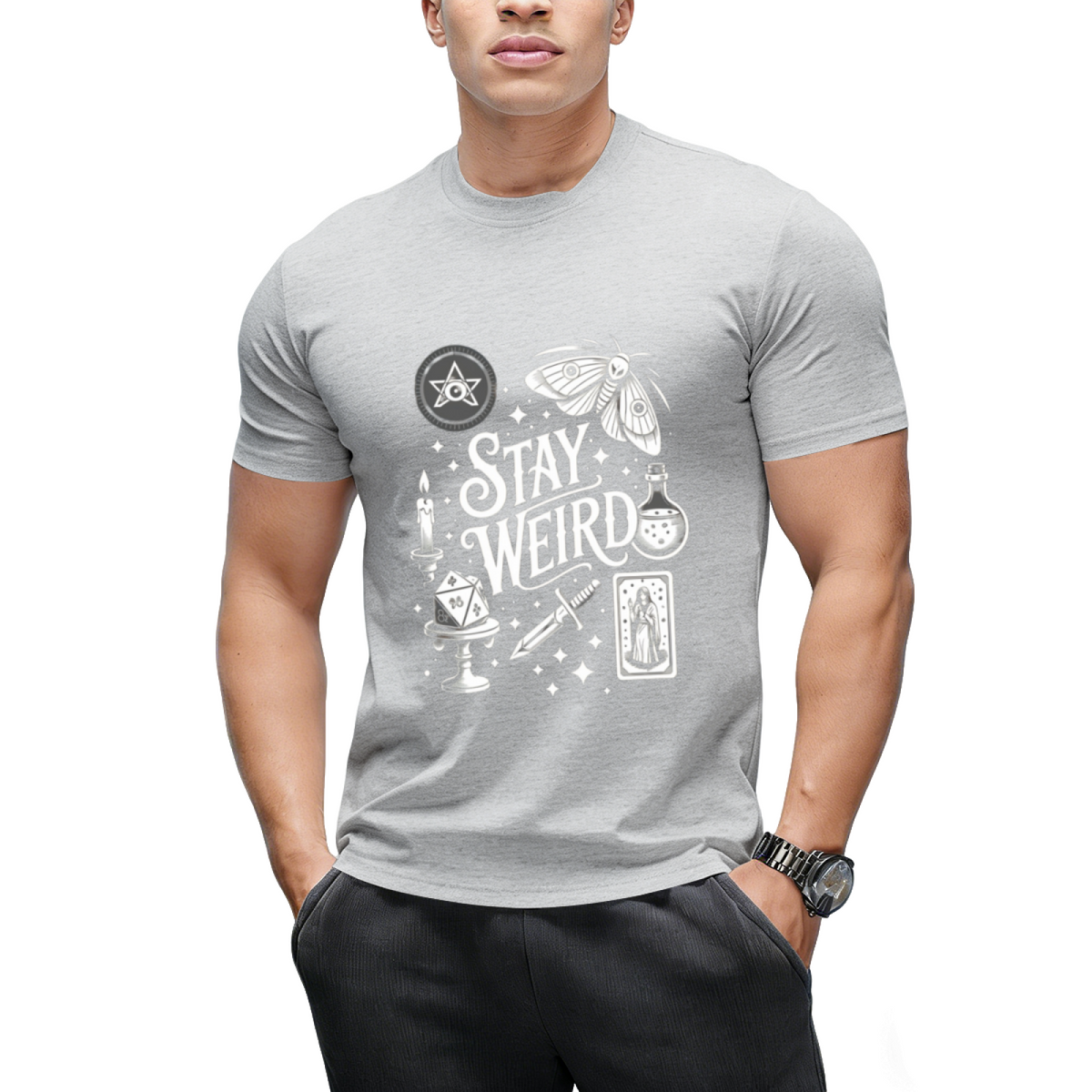Stay Weird Witchy Vibes Halloween Graphic T-Shirt