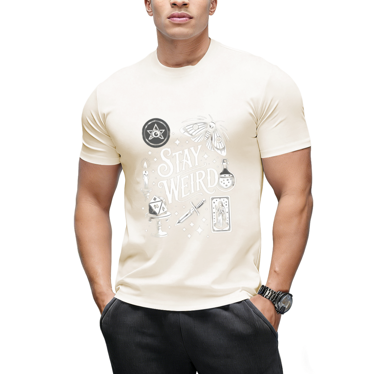 Stay Weird Witchy Vibes Halloween Graphic T-Shirt