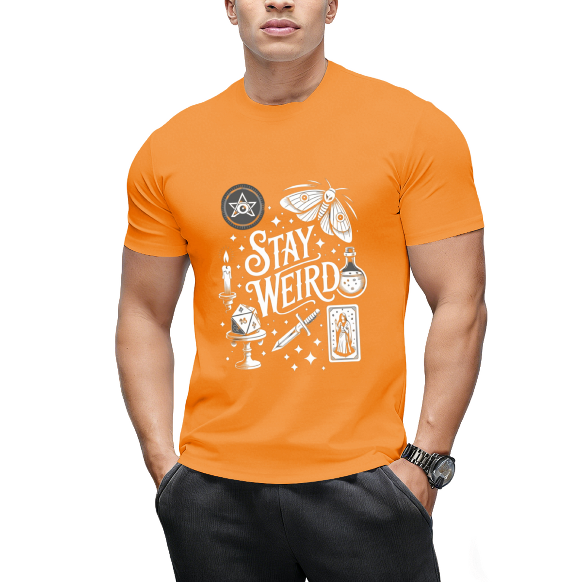 Stay Weird Witchy Vibes Halloween Graphic T-Shirt