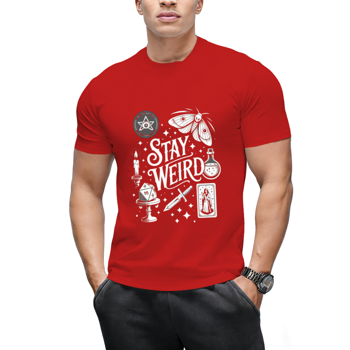 Stay Weird Witchy Vibes Halloween Graphic T-Shirt