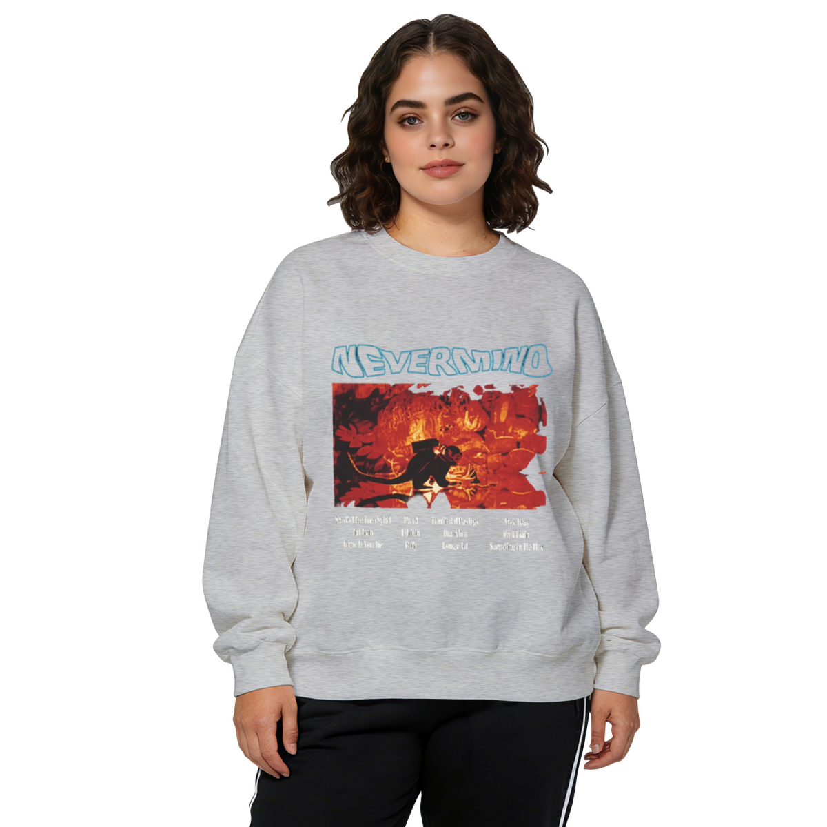 Nirvana Nevermind Red Graphic Crewneck Sweatshirt