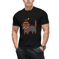 Star Hat Witch Cat Graphic T-Shirt