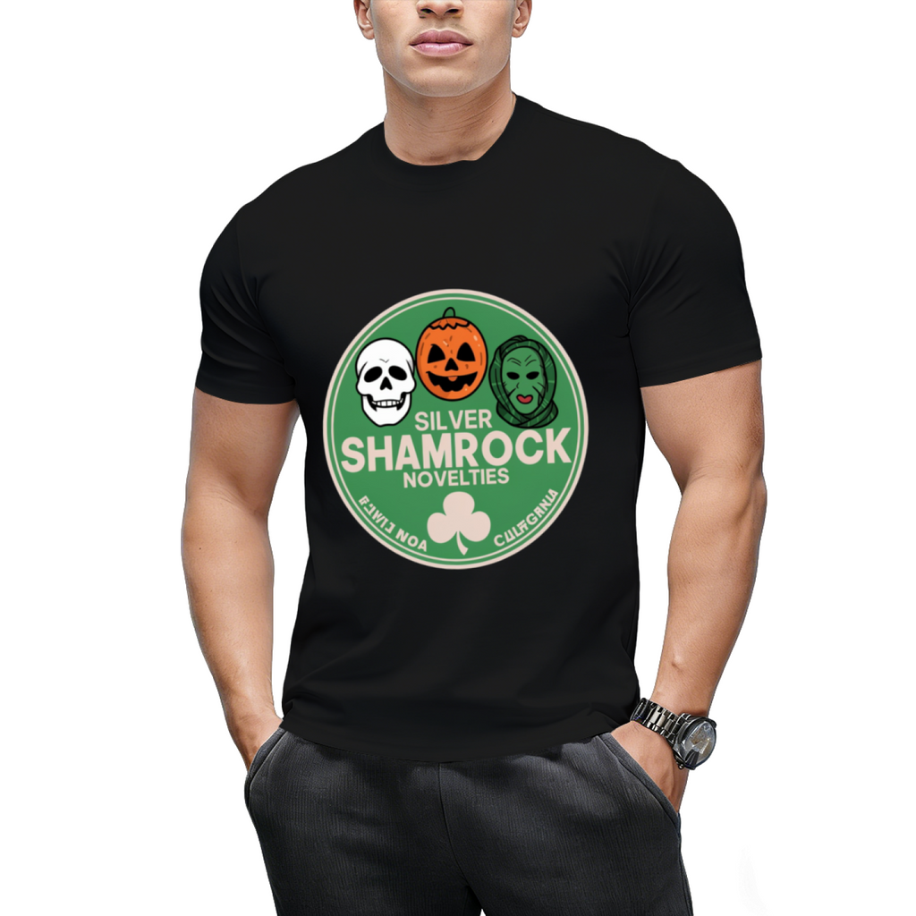 Silver Shamrock Masks Graphic T-Shirt