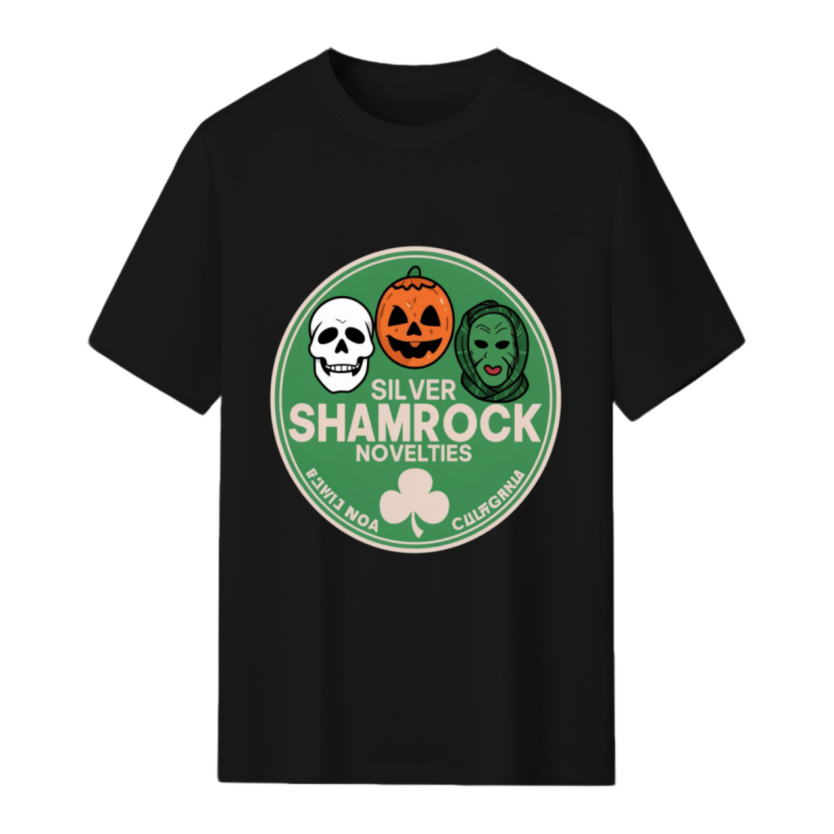 Silver Shamrock Masks Graphic T-Shirt