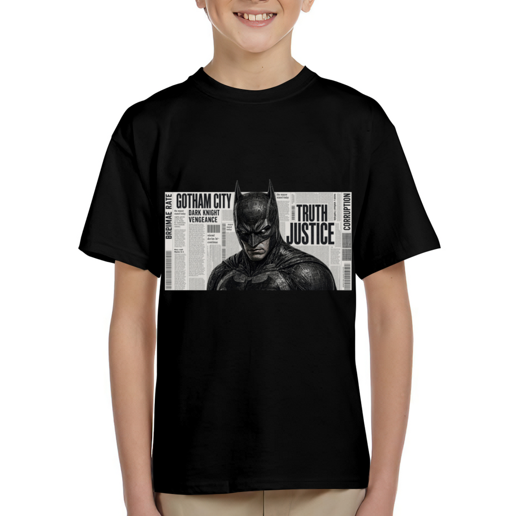 Monochrome Mask Collage Kid's T-Shirt for Daily Outfits