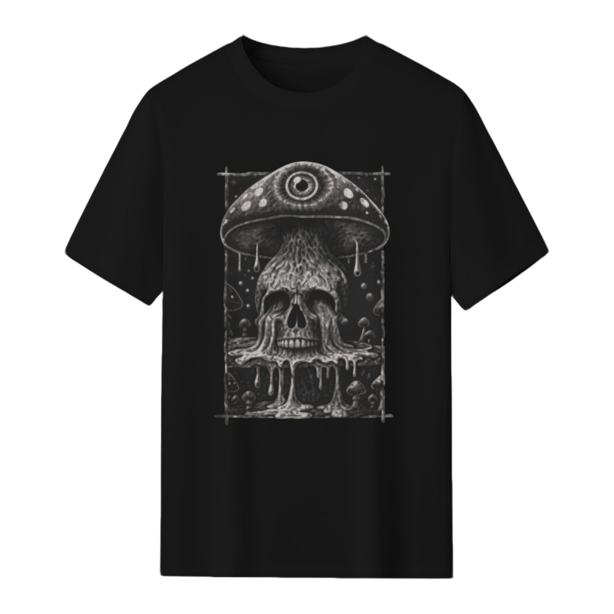 Mushroom Skull Graphic T-Shirt