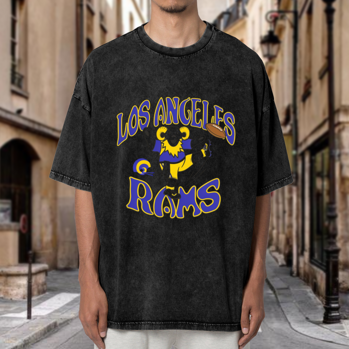 Product image of a washed graphic T-shirt featuring Grateful Dead cartoon character graphic