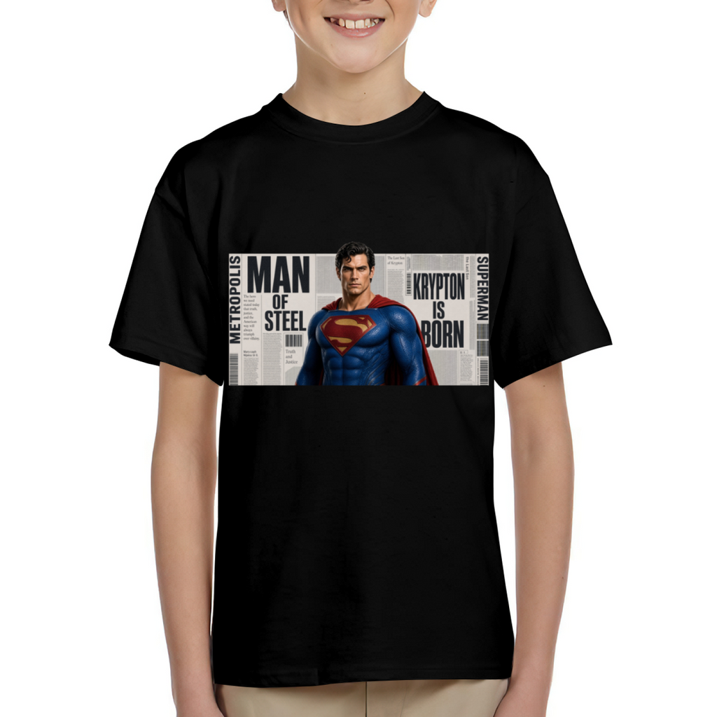 Classic Cape Newsprint Kid's T-Shirt for Casual Wear