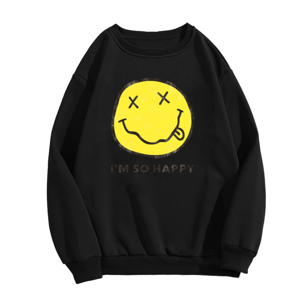Artwork preview for Nirvana Happy Smiley Crewneck Sweatshirt