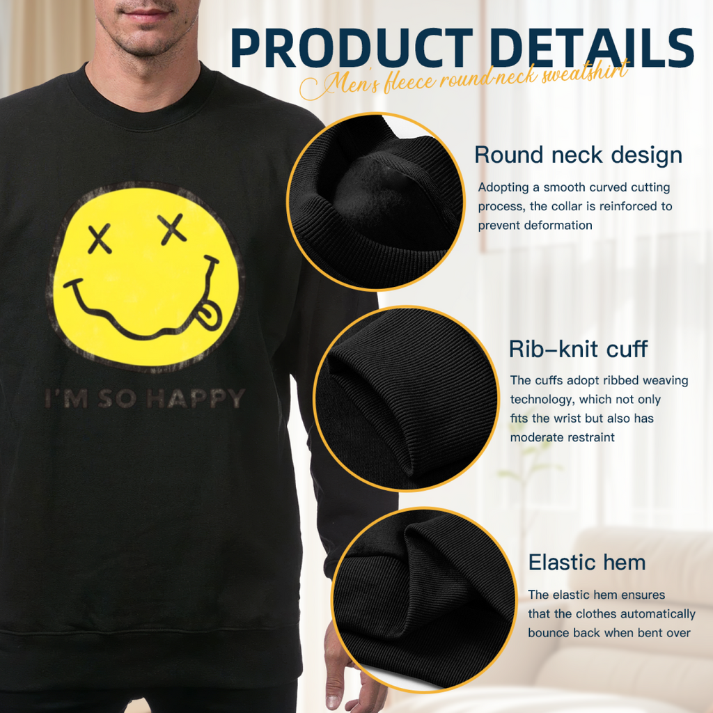Artwork preview for Nirvana Happy Smiley Crewneck Sweatshirt