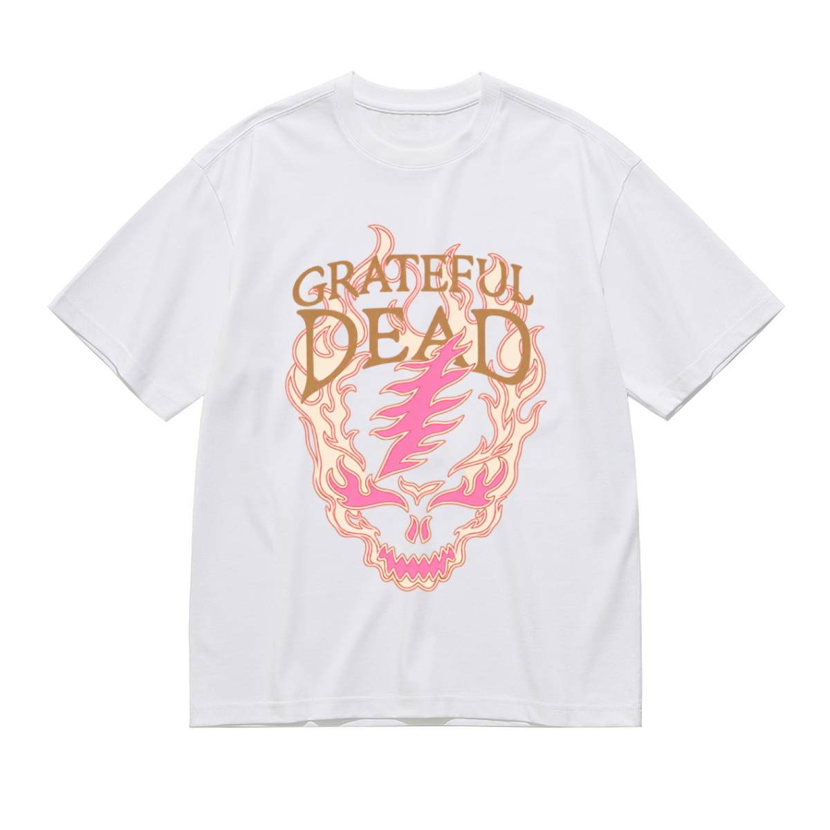 Grateful Dead Flaming Skull Lightning Bolt Graphic T-Shirt