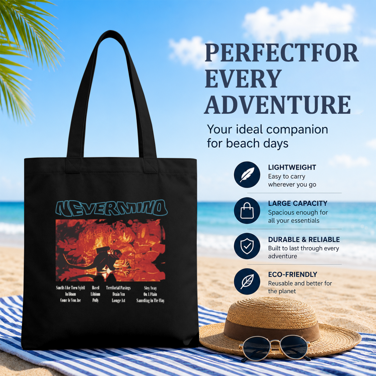 Nirvana Dim Light Portrait Canvas Tote Bag — a portrait-themed design described as “Dim Light”