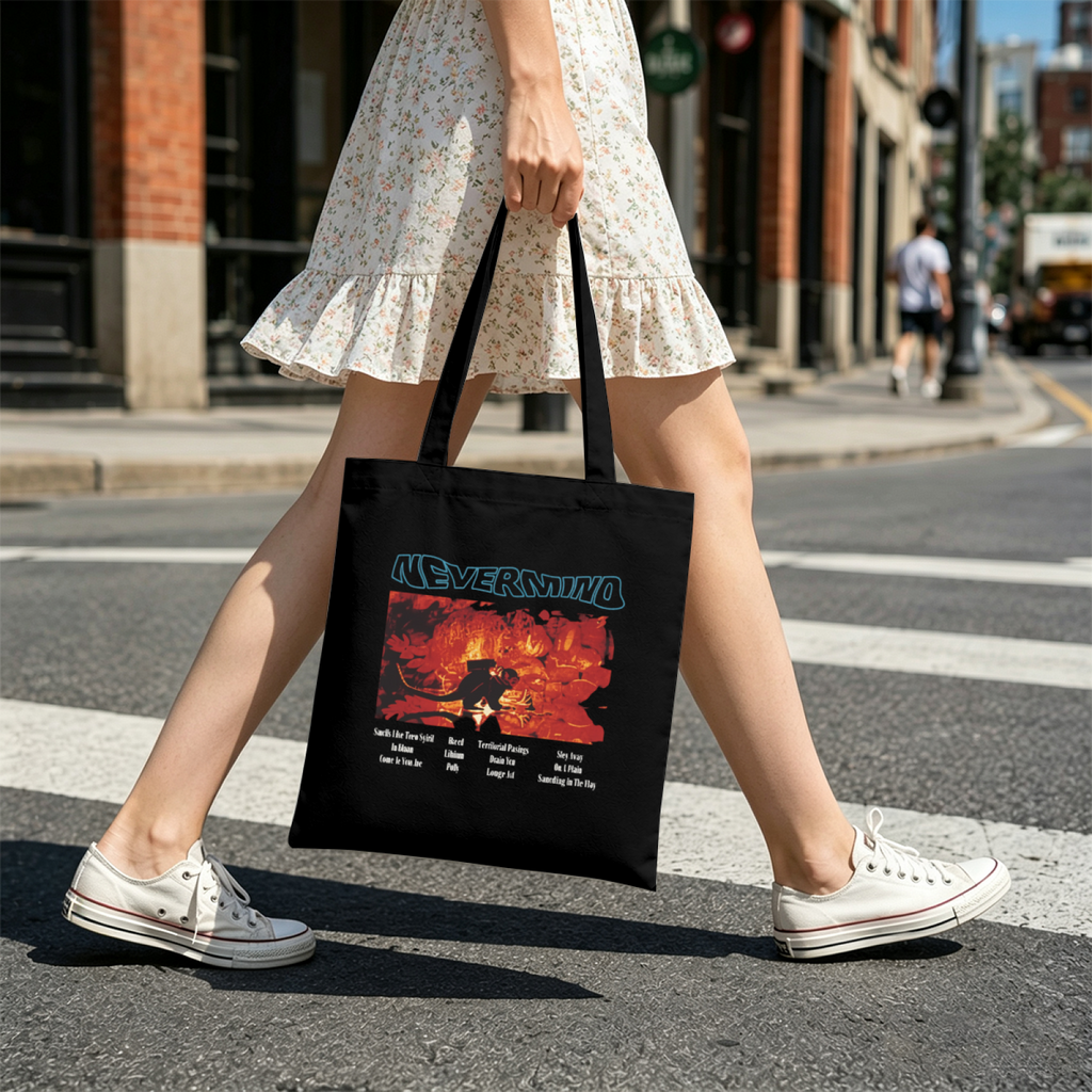 Nirvana Dim Light Portrait Canvas Tote Bag — a portrait-themed design described as “Dim Light”