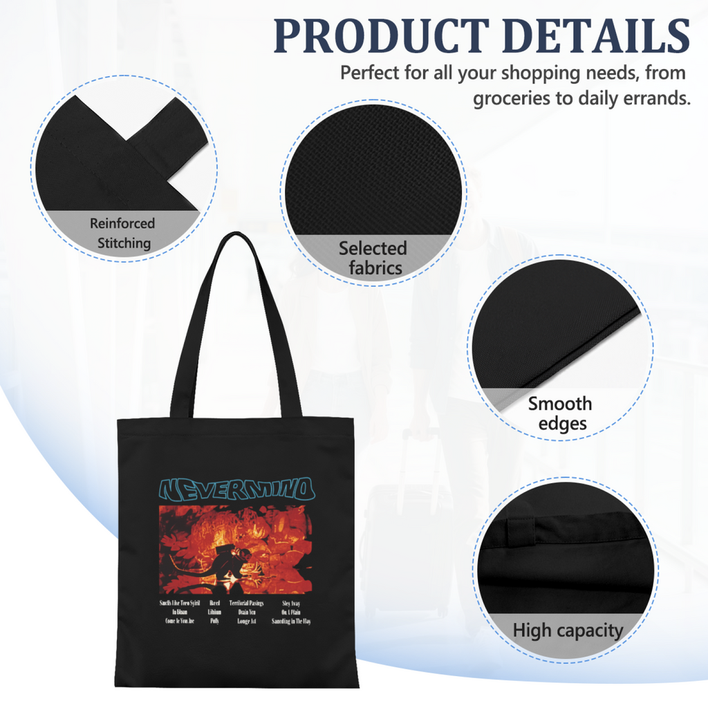 Nirvana Dim Light Portrait Canvas Tote Bag — a portrait-themed design described as “Dim Light”