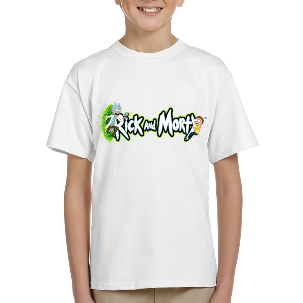 Green Portal Cartoon Art Kid's T-Shirt for Summer Days