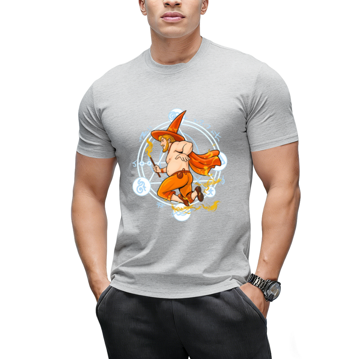Witch Boy Fire Graphic T-Shirt