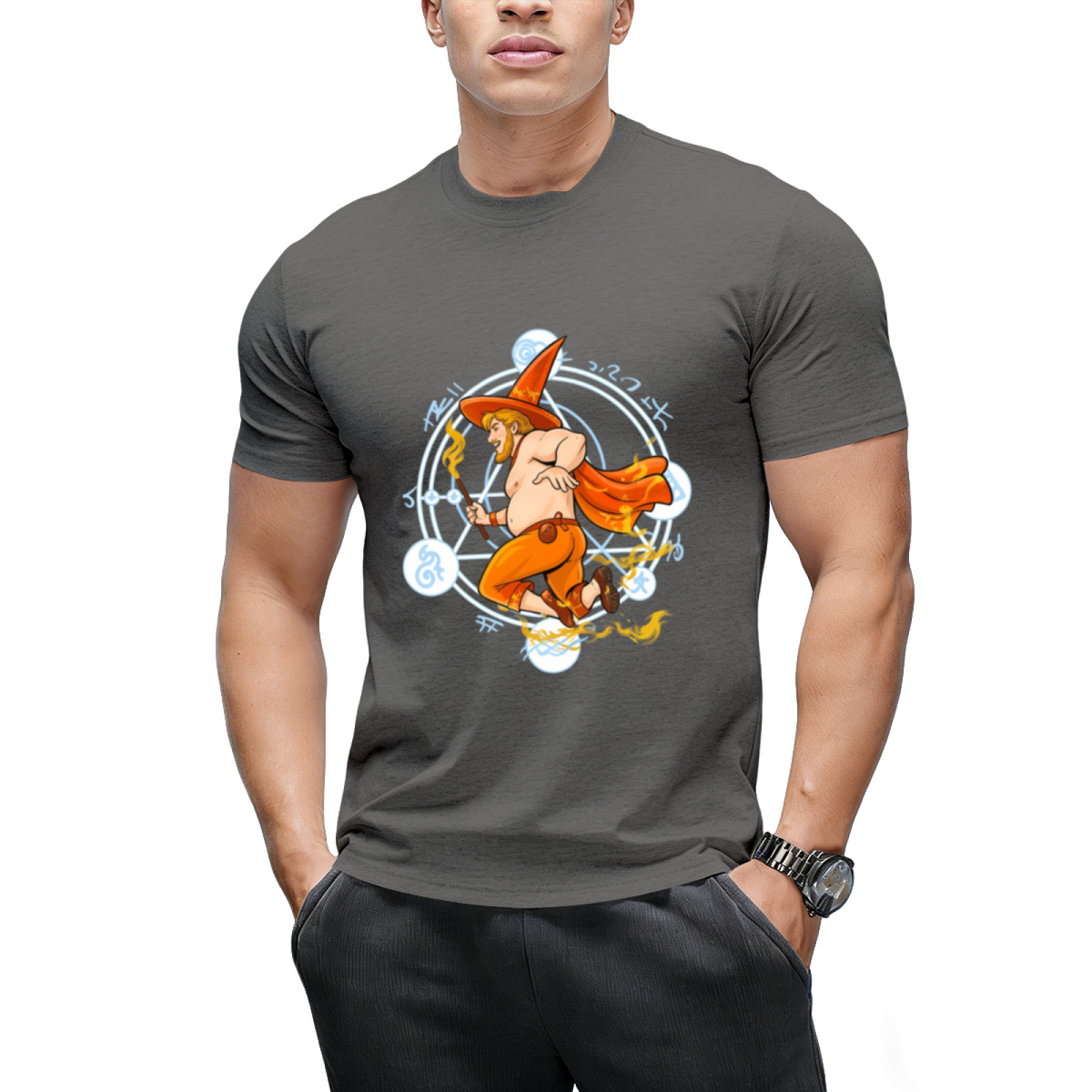 Witch Boy Fire Graphic T-Shirt