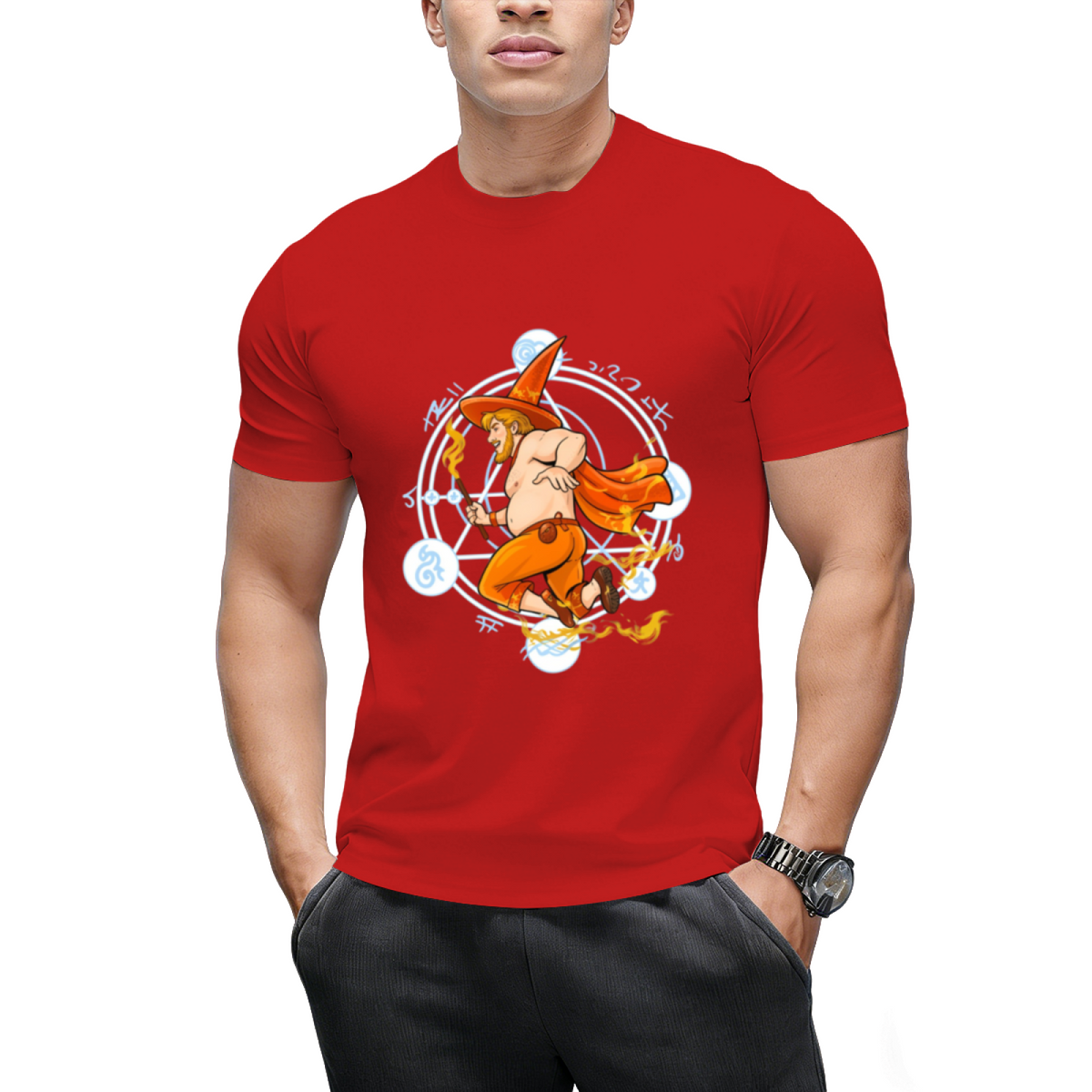 Witch Boy Fire Graphic T-Shirt