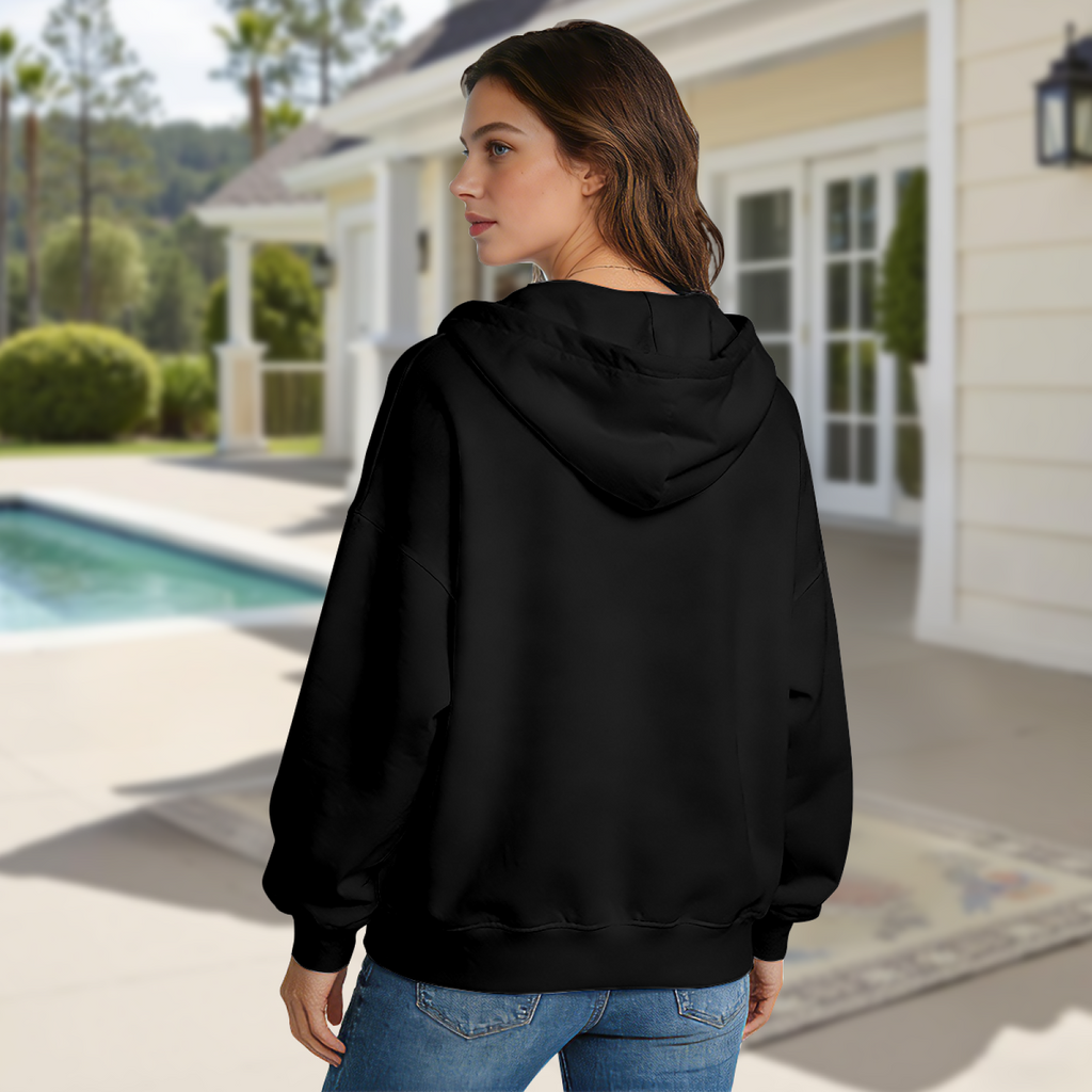 Hoodie product image with blue tinted band photo artwork