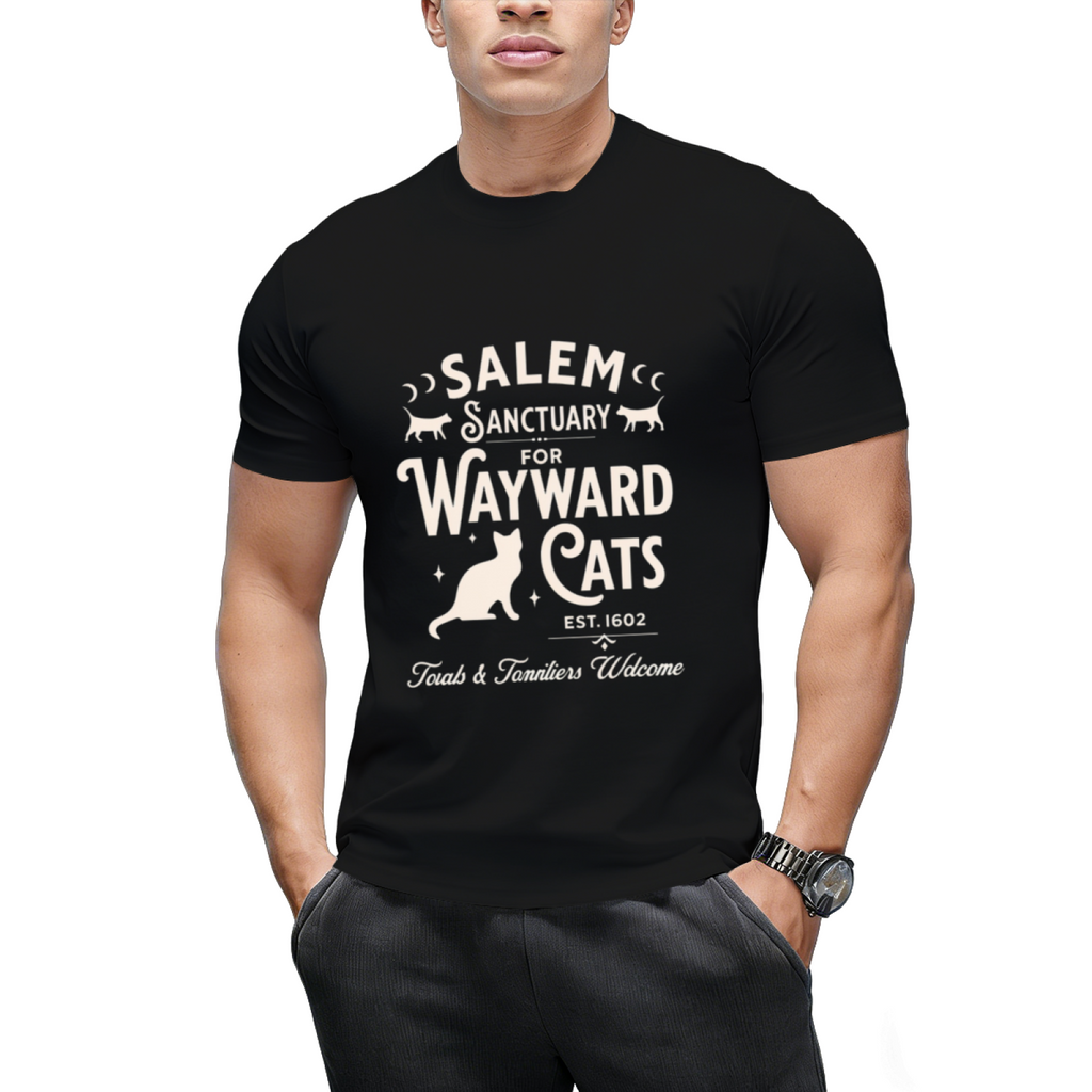 Salem Sanctuary for Wayward Cats Dark Graphic T-Shirt