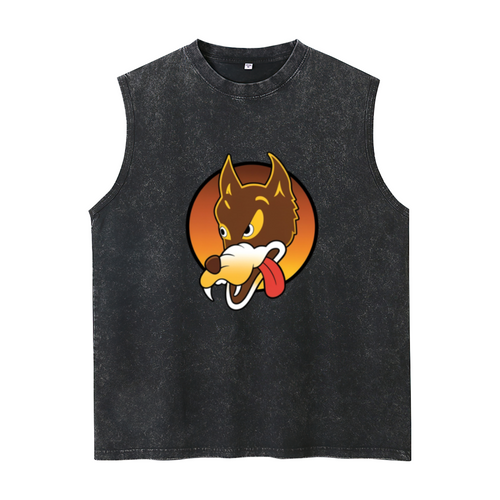 Grateful Dead washed graphic tank top with Jerry Garcia - Wolf Guitar Emblem graphic