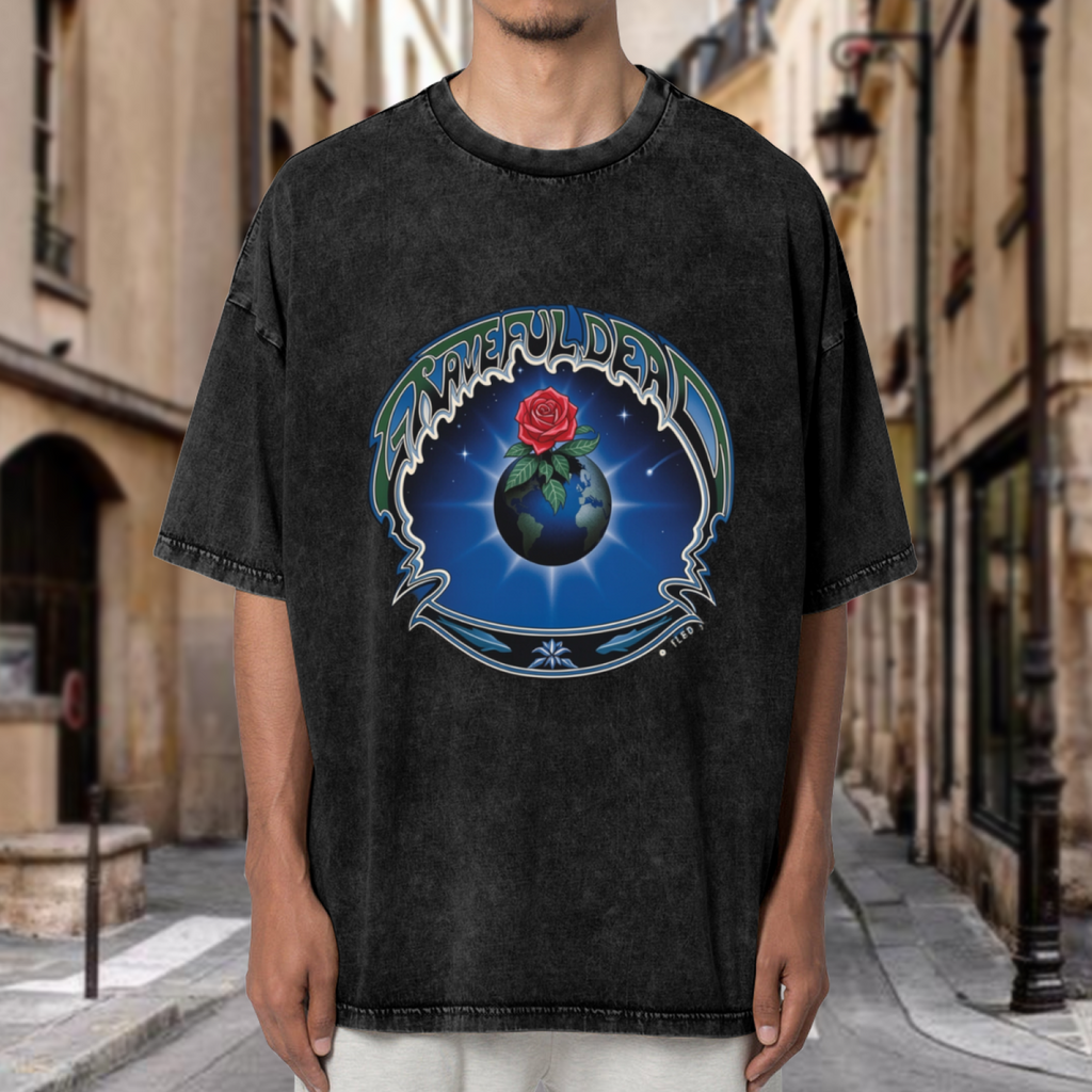Grateful Dead Earth Rose Tie Dye washed graphic T-shirt, product image