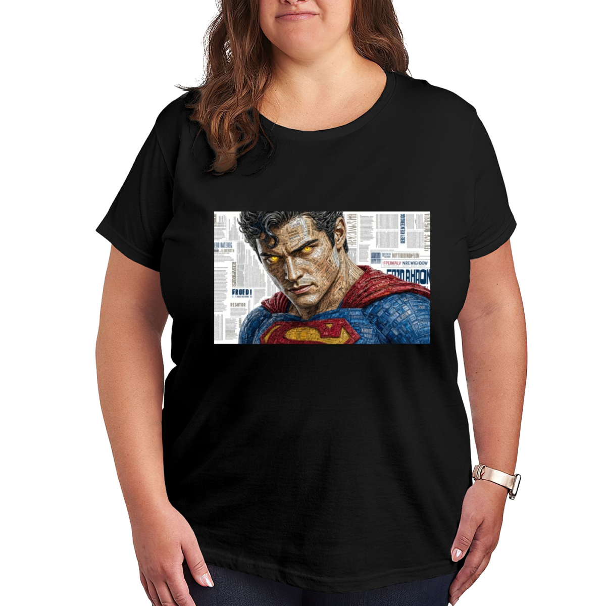 Golden Gaze Newsprint Women's T-Shirt for Gallery Days