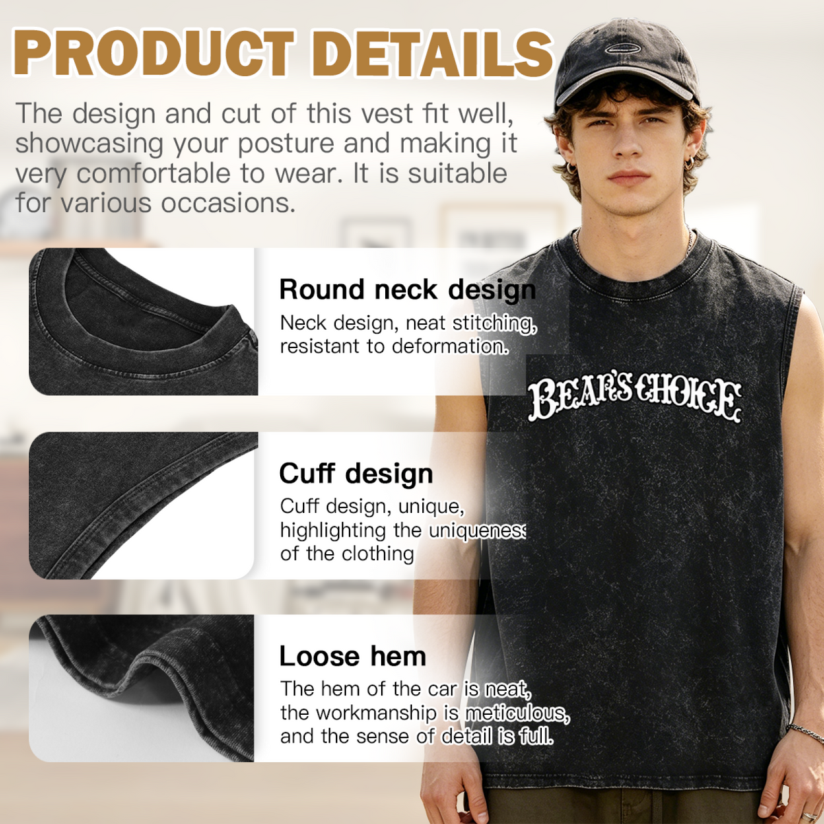 Grateful Dead washed graphic tank top with Bear’s Choice Lettering graphic
