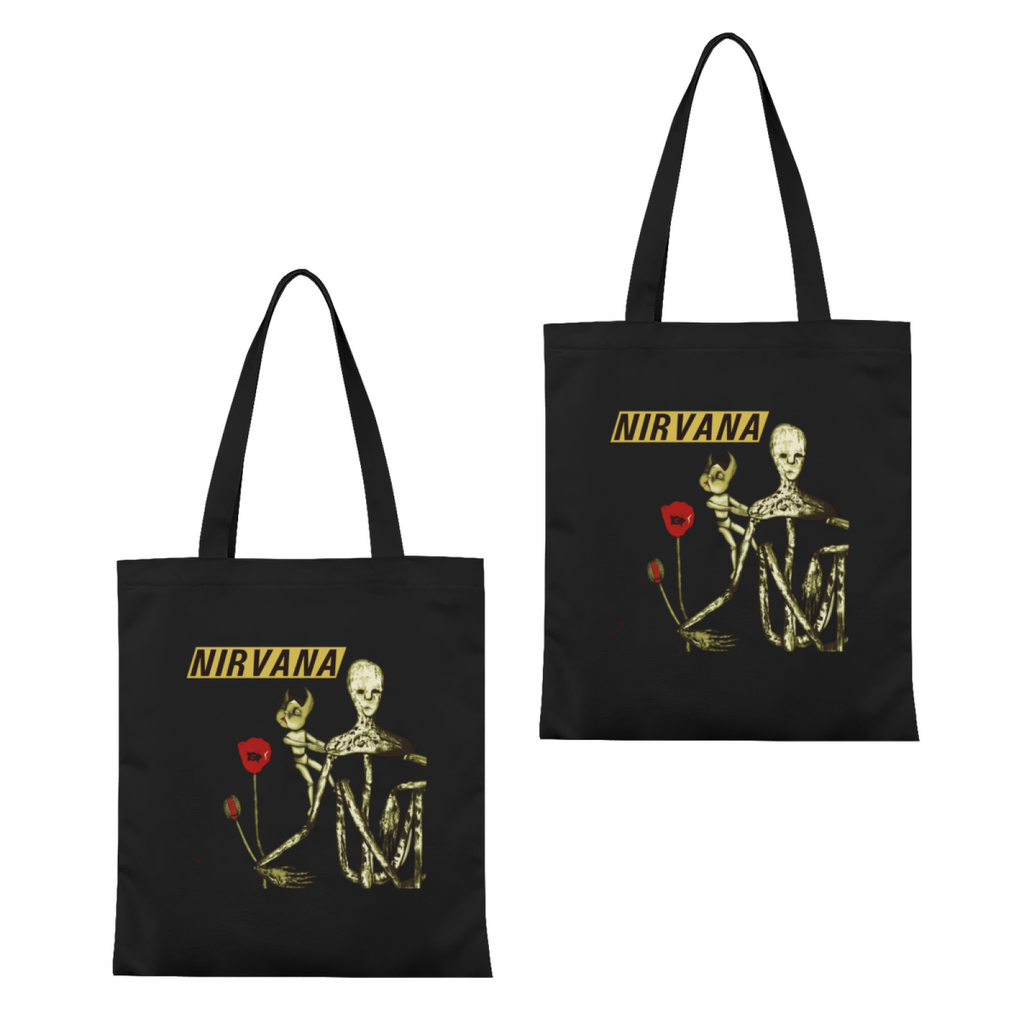 Nirvana Incesticide Celery Canvas Tote Bag — an Incesticide-inspired design identified as the celery edition