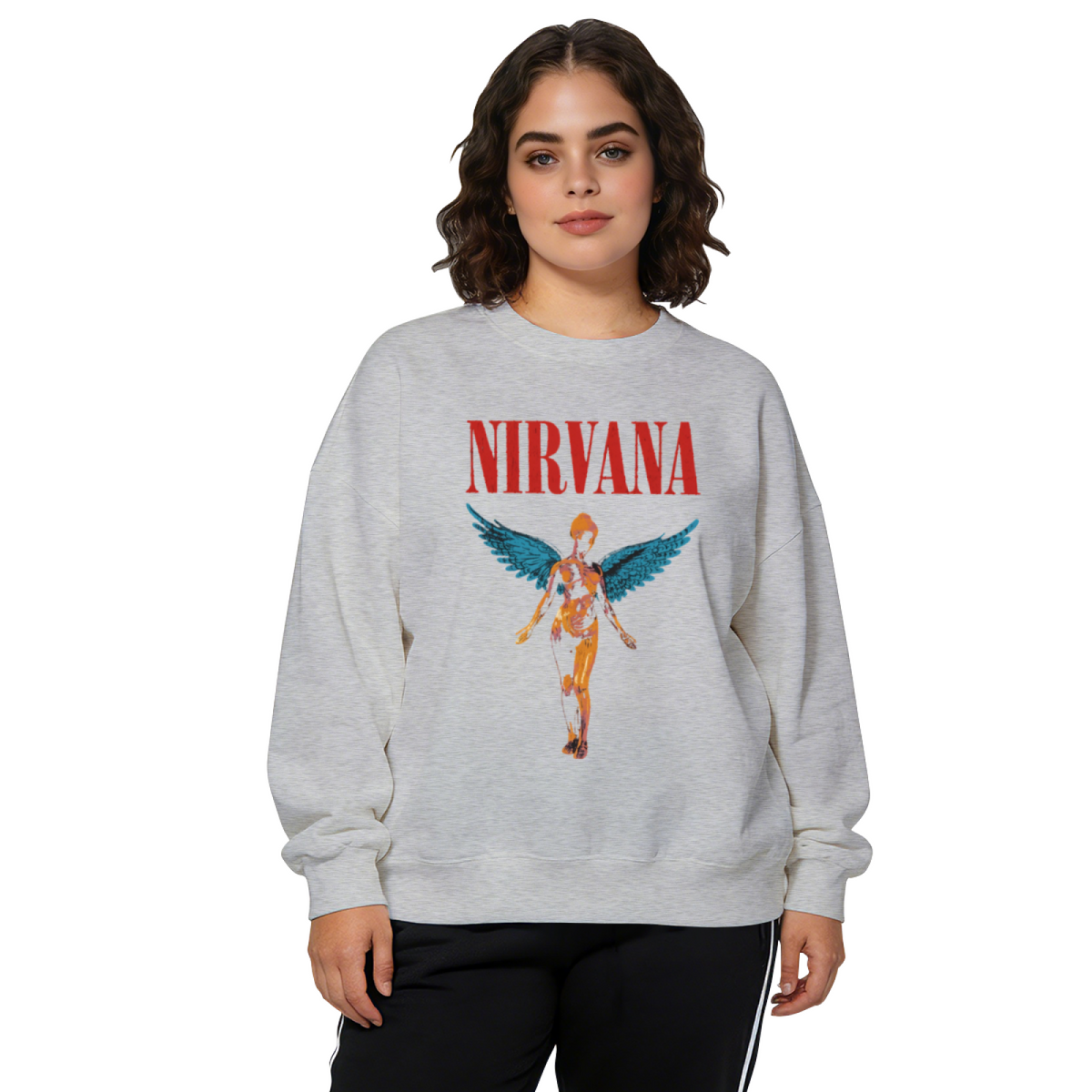 Nirvana In Utero Blue Wings Crewneck Sweatshirt