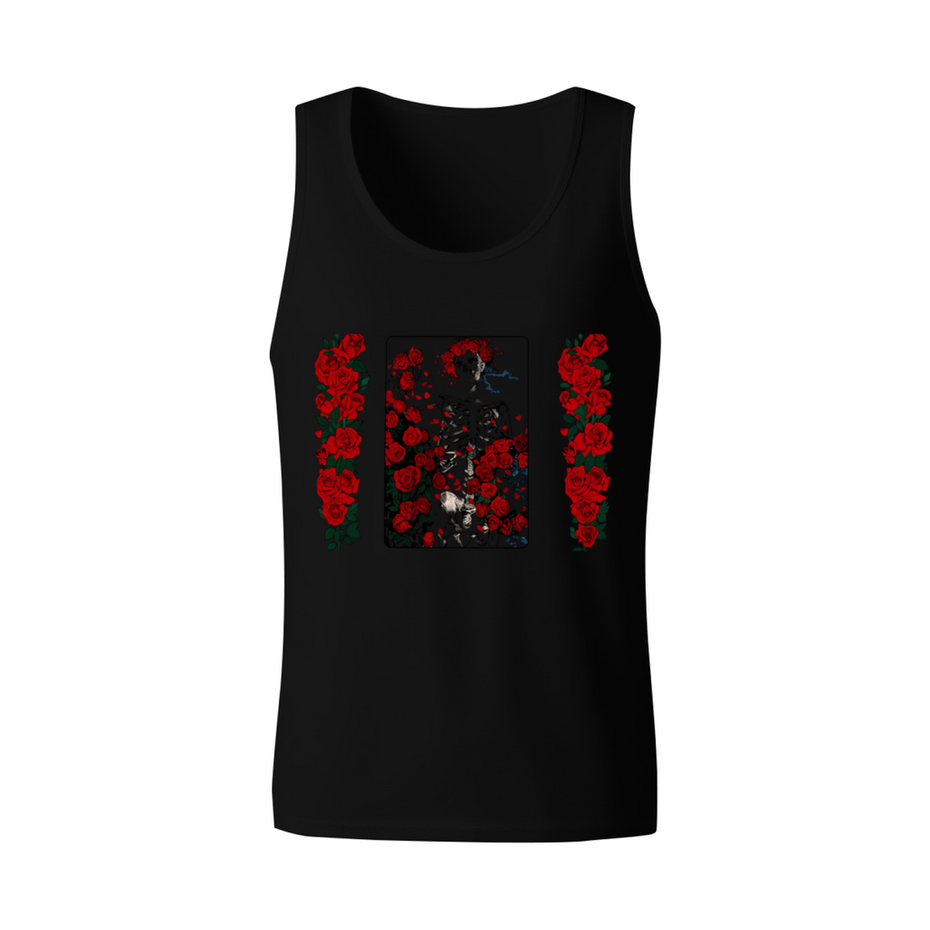 Grateful Dead Woodcut Wheel and Roses Artwork graphic tank top product image