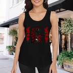 Grateful Dead Woodcut Wheel and Roses Artwork graphic tank top product image
