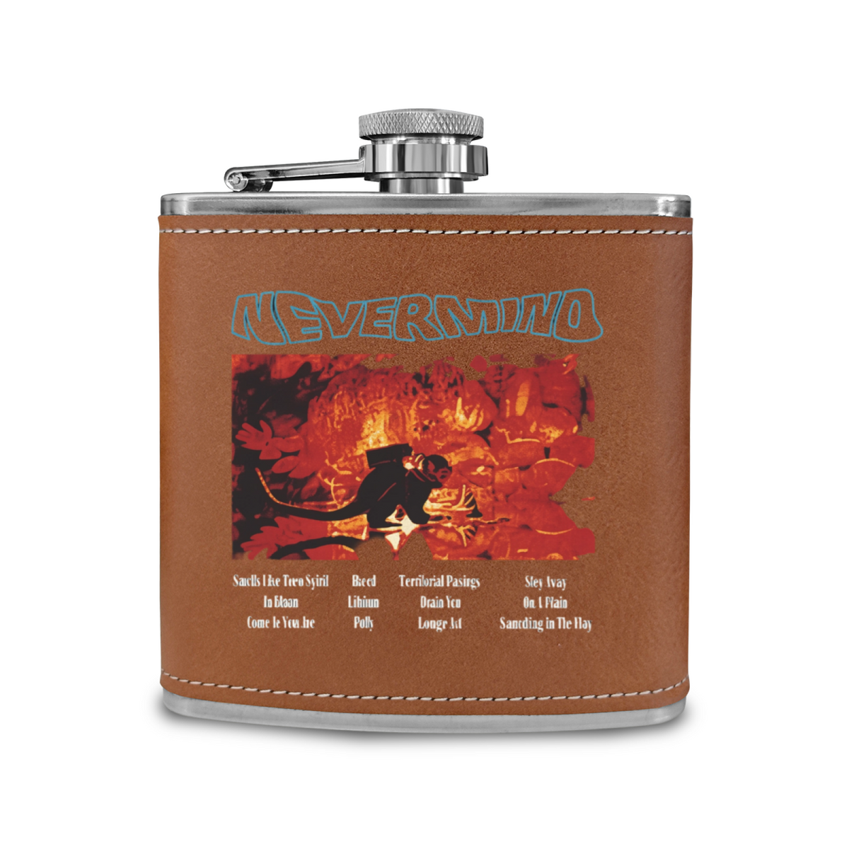 Nirvana Dim Light Portrait 6oz Vintage Stainless Steel Hip Flask