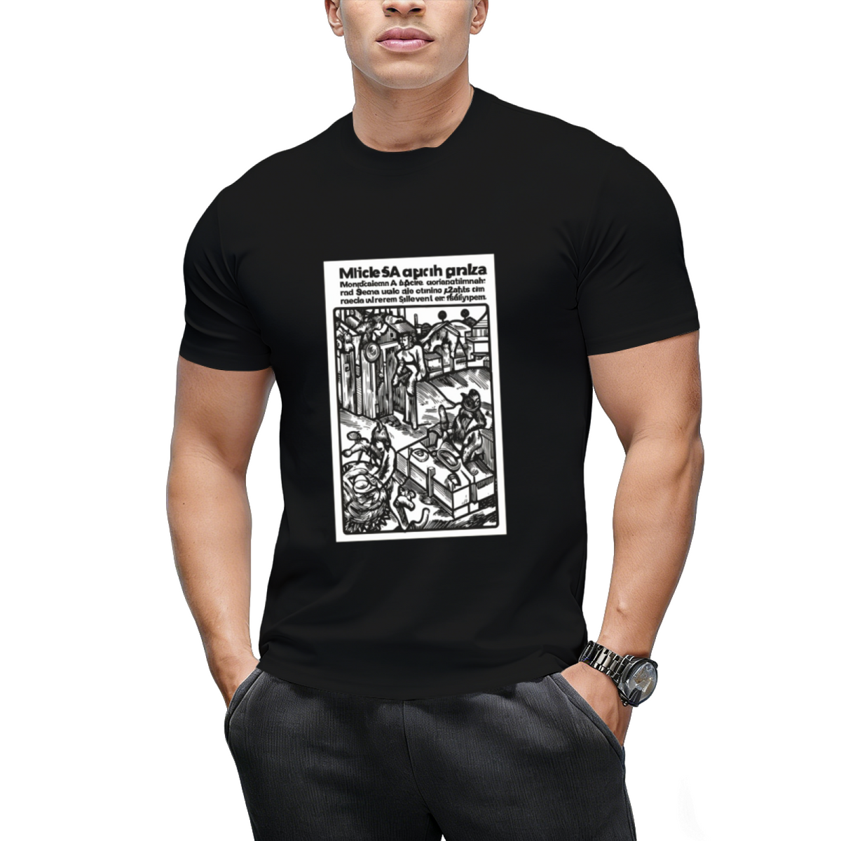 Vlad the Impaler Wood Cut Graphic T-Shirt