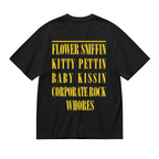 Graphic T-shirt product image with flower sniffin quote artwork