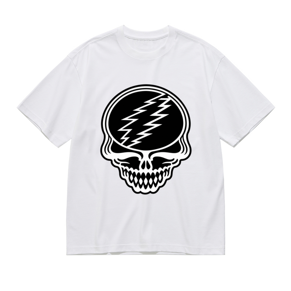 Grateful Dead Black and White Steal Your Face Skull Graphic T-Shirt