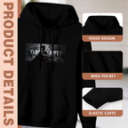 Hood, pouch pocket and sleeve-cuff detail images accompanying the women's Armored Face in the Mist hoodie