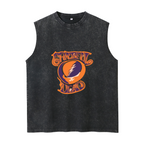 Grateful Dead washed graphic tank top with Orange Purple Steal Your Face Baseball Raglan graphic