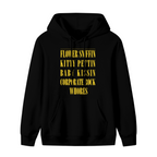 Nirvana Flower Sniffin Quote Hoodie, product image featuring the words that lead the design design