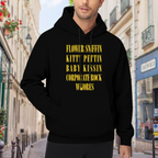 Nirvana Flower Sniffin Quote Hoodie, product listing image of the words that lead the design graphic