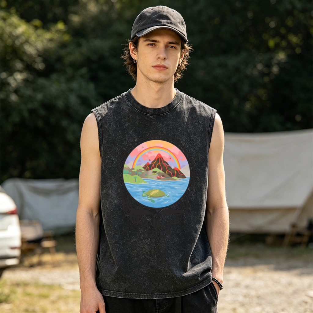 Grateful Dead-themed washed graphic tank top product image