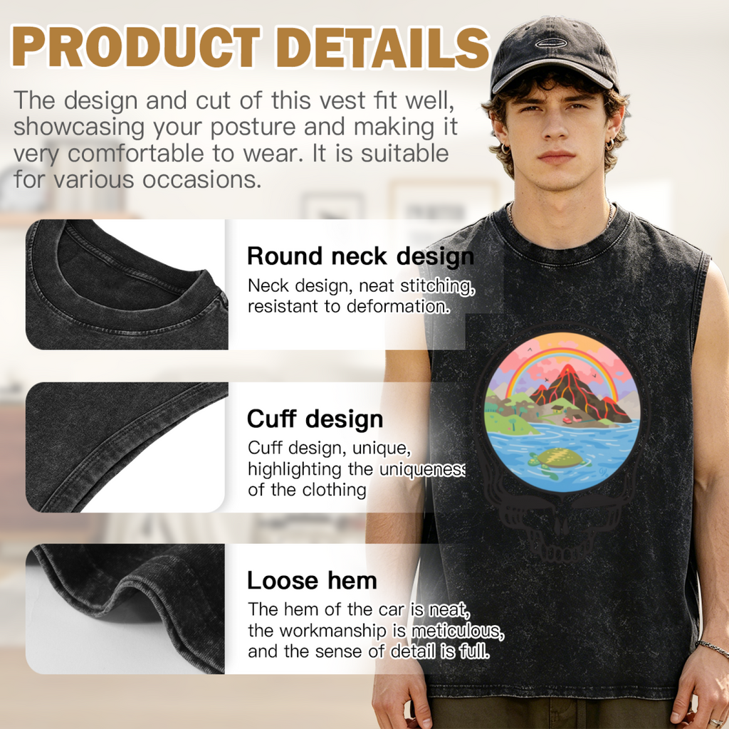 Grateful Dead-themed washed graphic tank top product image
